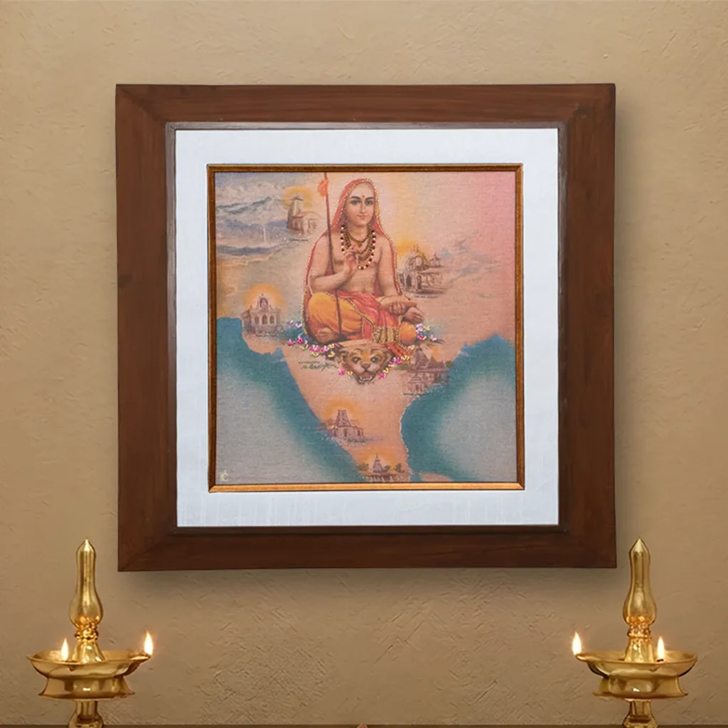Adi Shankaracharya – Traditional Indian Art Print by MU Ramalingam | Chithiraalayam, Chennai
