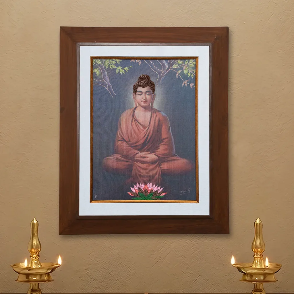 Gautama Buddha – Traditional Indian Art Print by MU Ramalingam | Chithiraalayam, Chennai