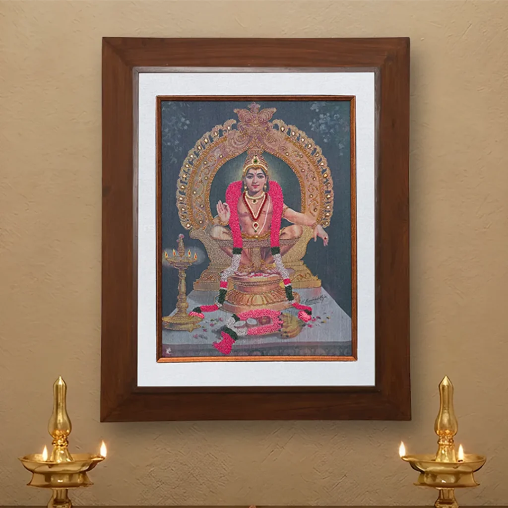 Lord Ayyappan – Traditional Indian Art Print by MU Ramalingam | Chithiraalayam, Chennai