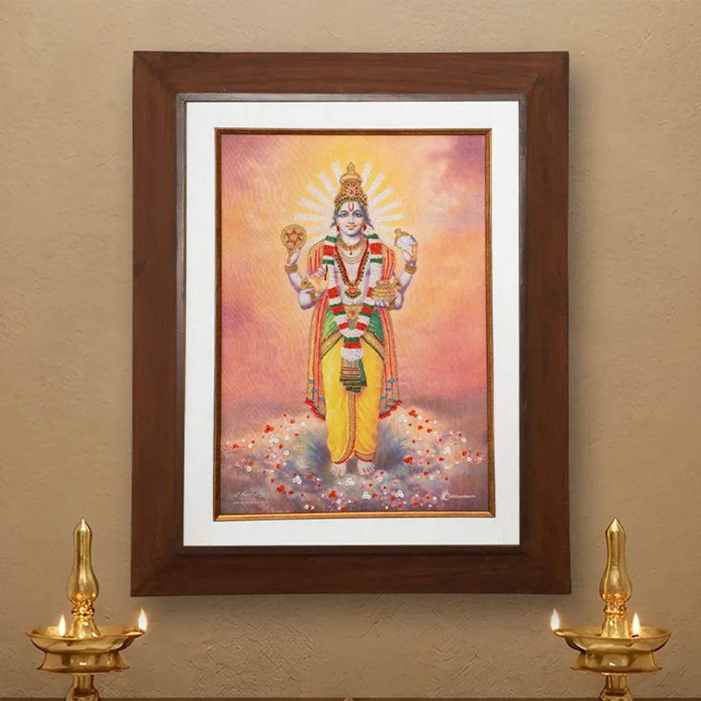Lord Dhanvantari – Traditional Indian Art Print by TS Subbiah | Chithiraalayam, Chennai