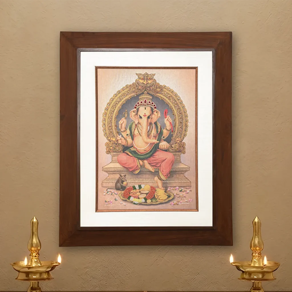 Lord Ganapathy Vinayagar – Traditional Indian Art Print by MU Ramalingam | Chithiraalayam, Chennai