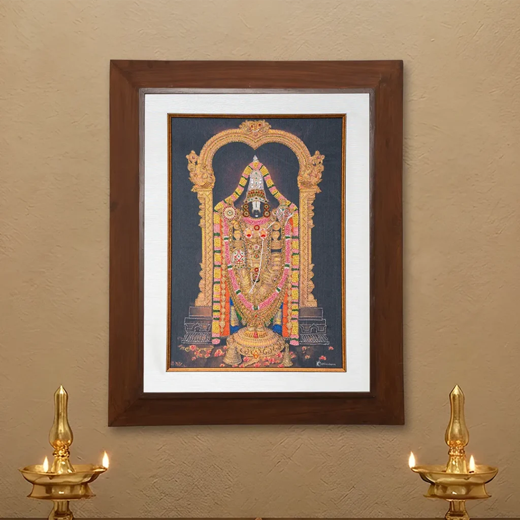 Lord Venkatachalapathy – Traditional Indian Art Print by MU Ramalingam | Chithiraalayam, Chennai