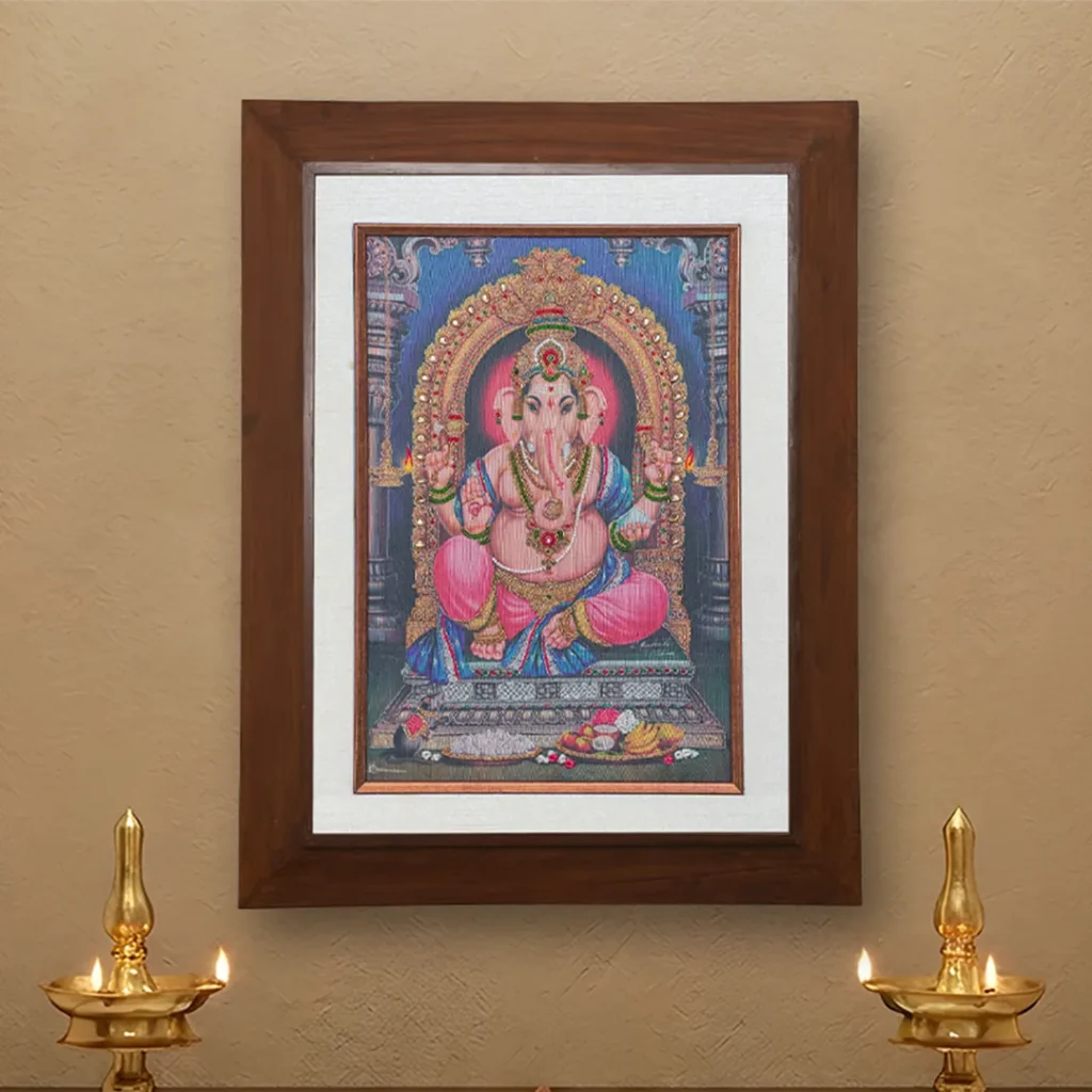 Lord Vigneshwarar – Traditional Indian Art Print by TS Subbiah | Chithiraalayam, Chennai