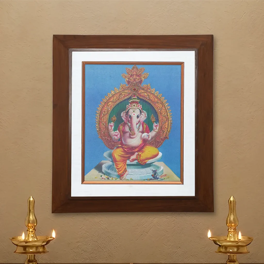 Lord Vinayagar – Traditional Indian Art Print by MU Ramalingam | Chithiraalayam, Chennai
