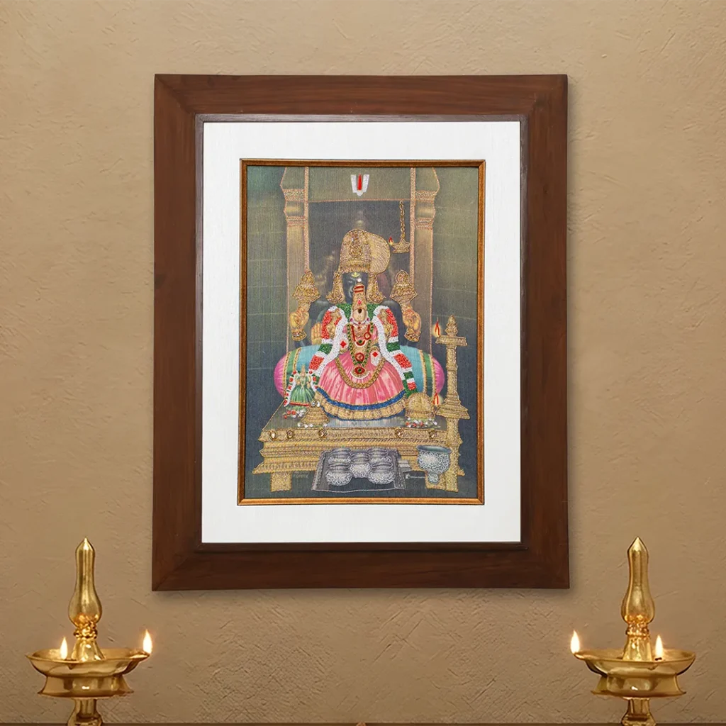 Sri Ranga Natchiyar – Traditional Indian Art Print by TS Subbiah | Chithiraalayam, Chennai
