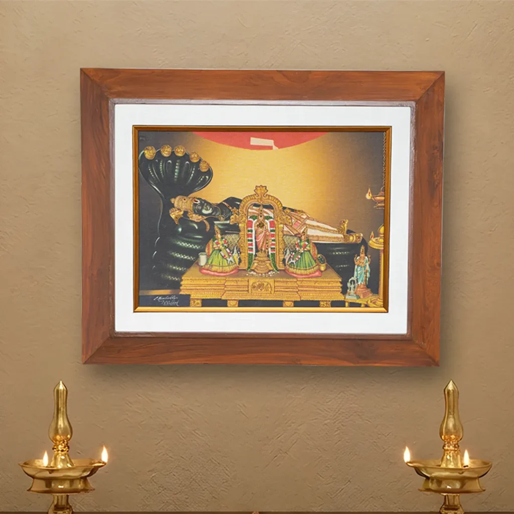 Sri Ranganathar – Traditional Indian Art Print by TS Subbiah | Chithiraalayam, Chennai